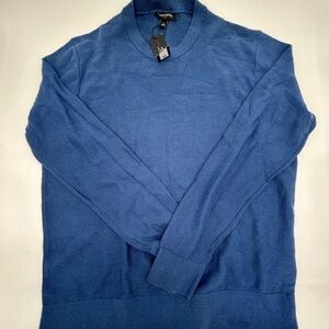 Banana Republic Blue Crewneck Sweater Size L NWT Cotton Blend Sustainable